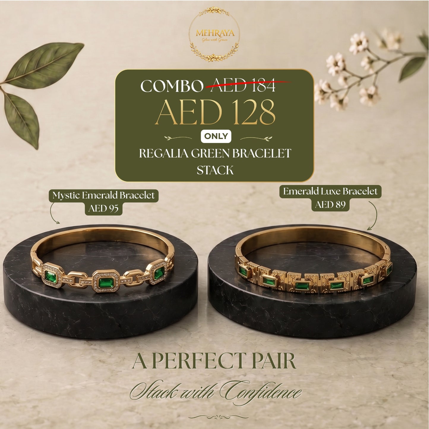 Regalia Green Bracelet Stack