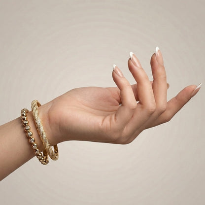 Golden Zirconia Duo Bracelet Stack