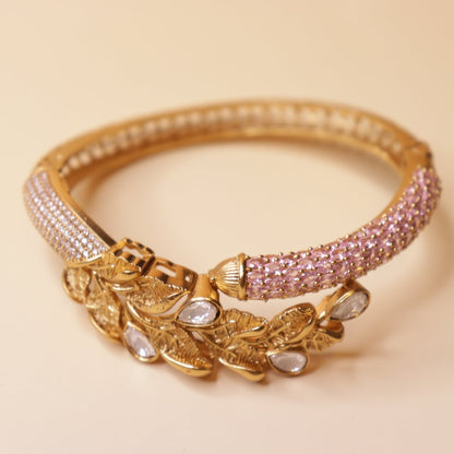 Leafy Vine Gemstone Bracelet - 22K gold plated bracelet - Mehraya