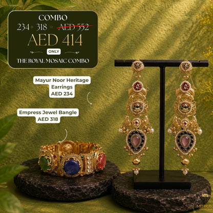 The Royal Mosaic Combo - 22K gold plated jewellery combo set - Mehraya