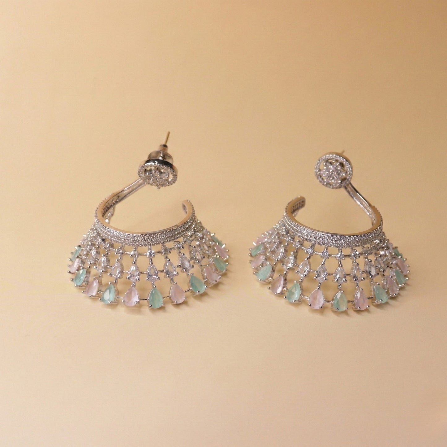 Pear-Cut Lattice Earrings