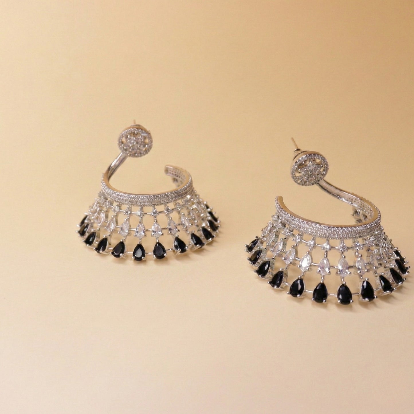 Pear-Cut Lattice Earrings