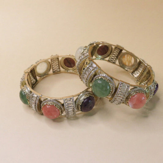 Multistone Gold Bangles