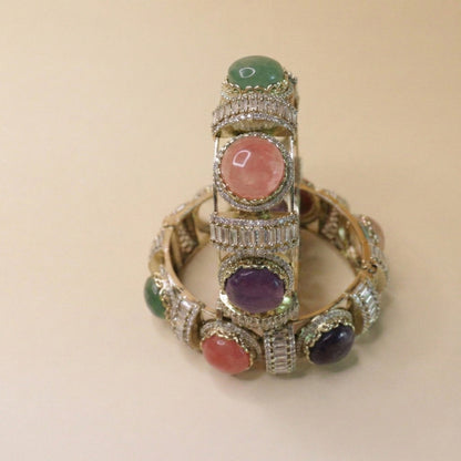 Multistone Gold Bangles
