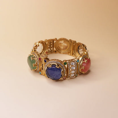 The Royal Mosaic Combo - 22K gold plated jewellery combo set - Mehraya - close-up view
