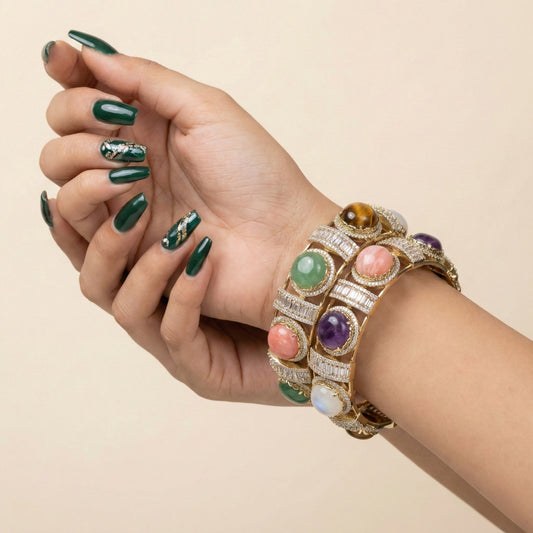 Multistone Gold Bangles