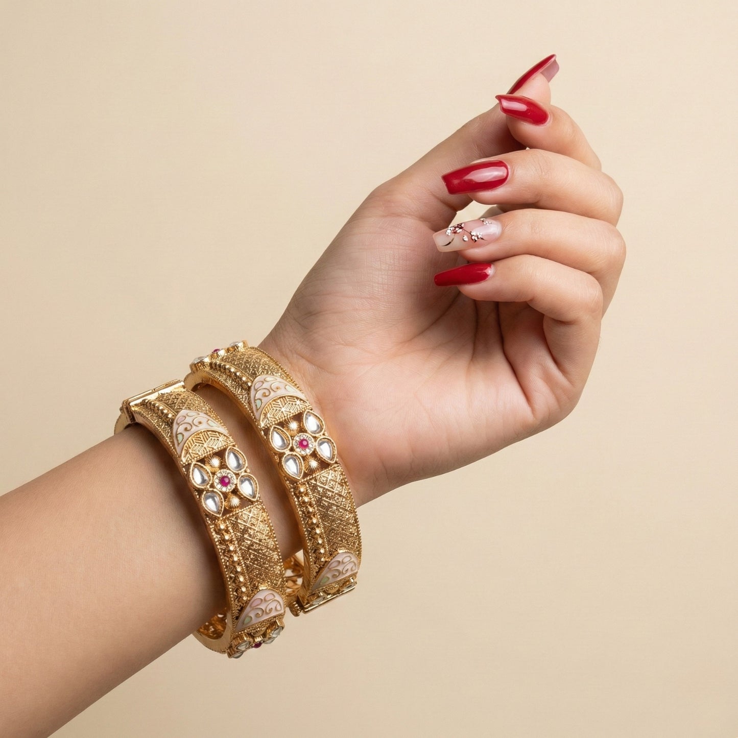 Nargis Stone-Studded Bangles