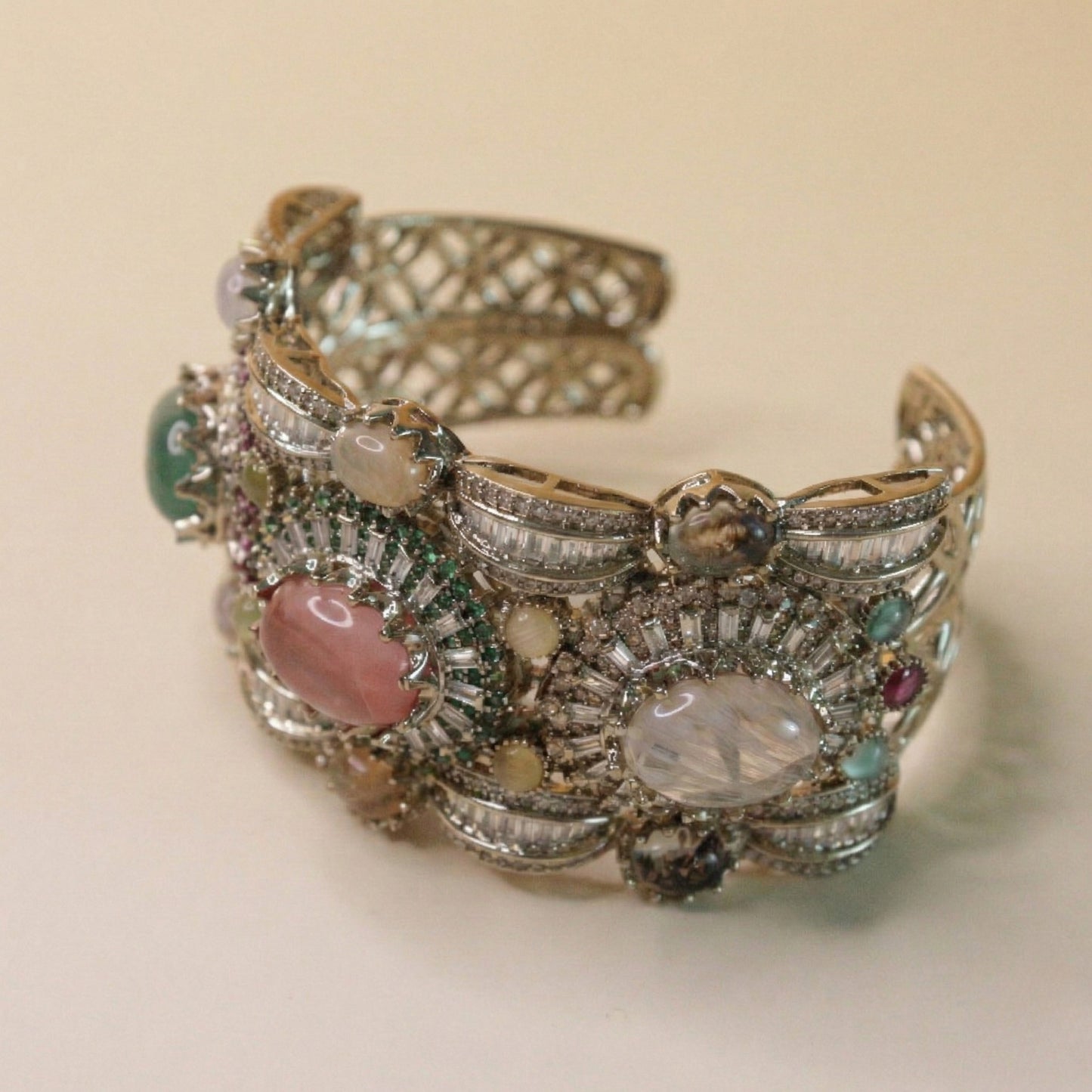 Blush Bloom Combo - 22K gold plated jewellery combo set close-up view - Mehraya