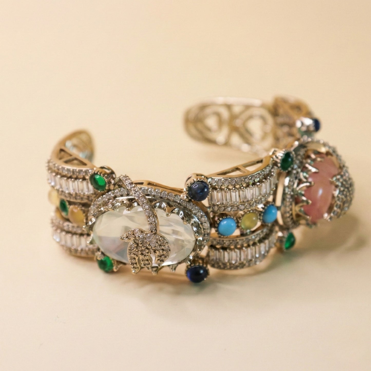 Royal Radiance Combo - 22K gold plated jewellery combo set close-up view - Mehraya
