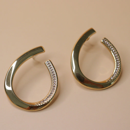Luxe Curve Crystal Earrings