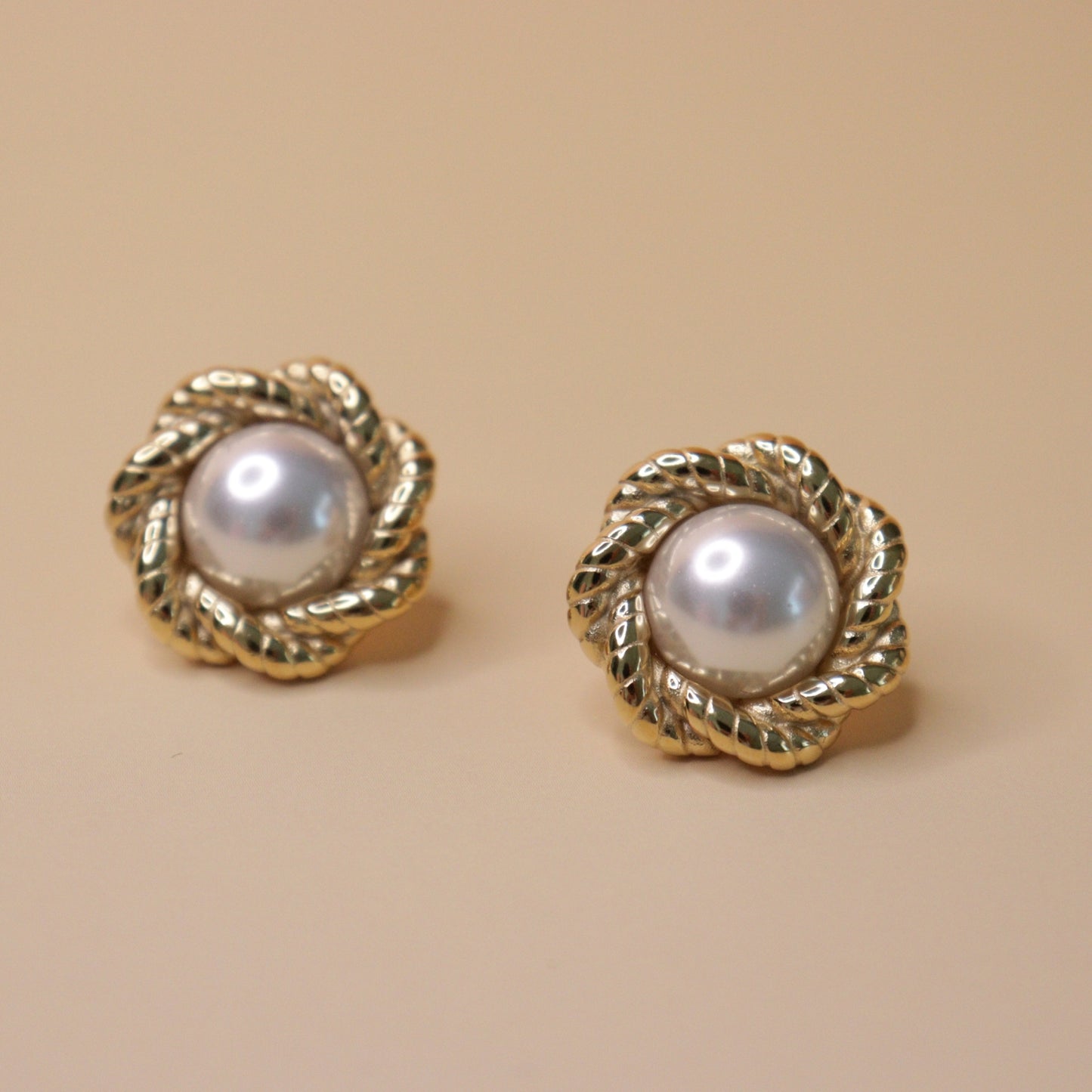 Twisted Petal Pearl Earrings