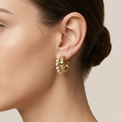 Cupid’s Pearl Embrace Earrings