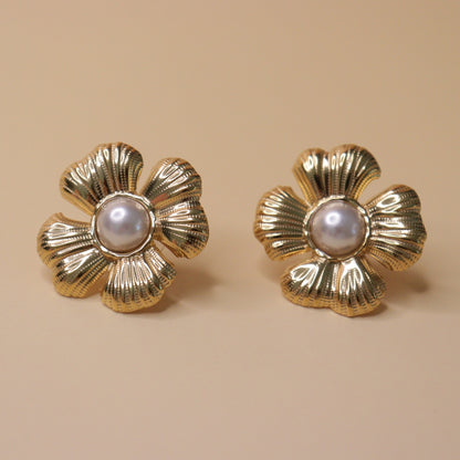 Roselle Pearl Bloom Earrings