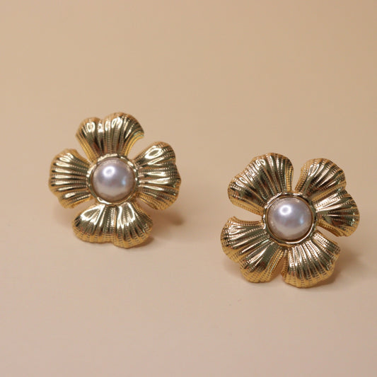 Roselle Pearl Bloom Earrings