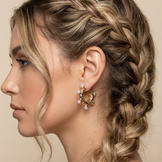 Sculpted Pearl Orbit Earrings