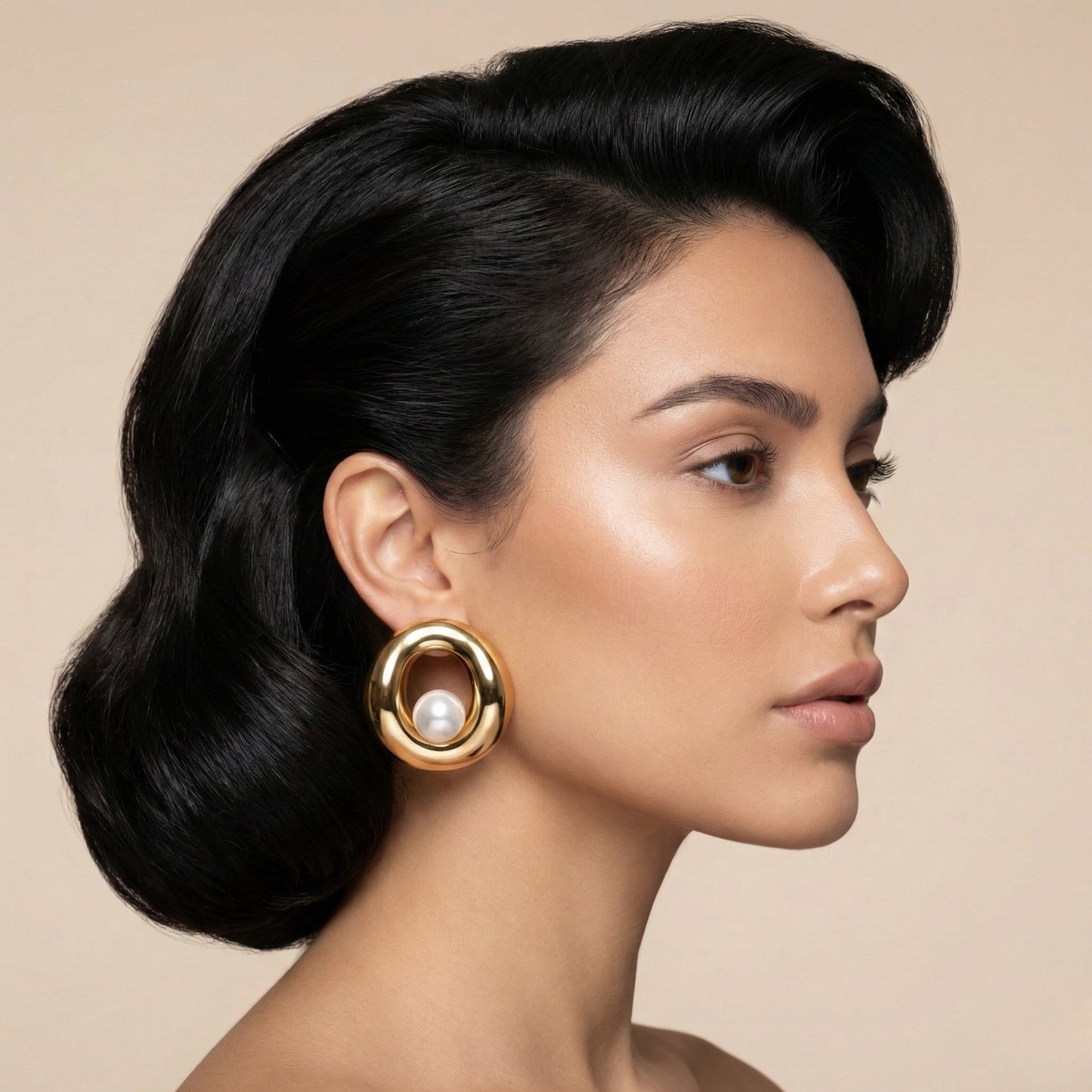 Pearl Halo Sculpt Earrings