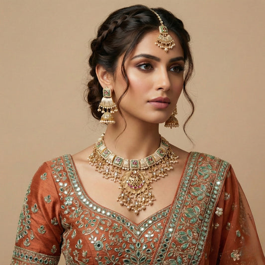 Riyasat Polki Meenakari Set