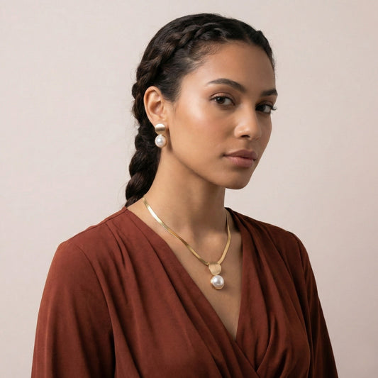 Satin Pearl Drop Set