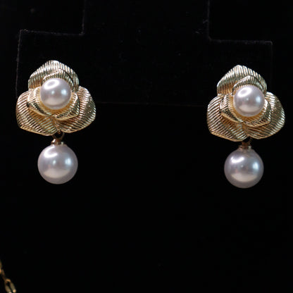 Golden Camellia Pearl Set