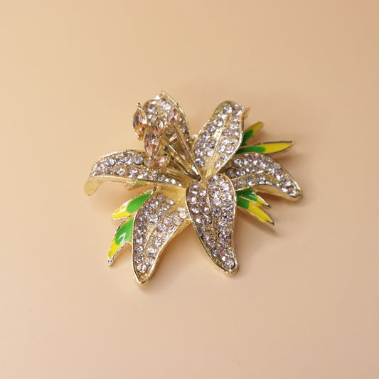 Golden Lily Radiance Brooch