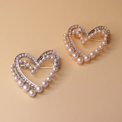 Pearl Heart Brooch