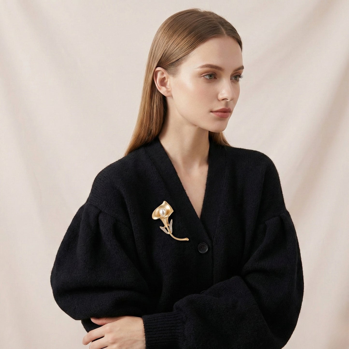 Pearl Calla Brooch