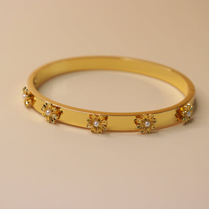 Gold-Toned Floral Bracelet