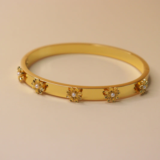 Gold-Toned Floral Bracelet