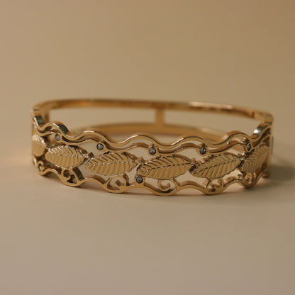 Golden Fern Wave Bracelet