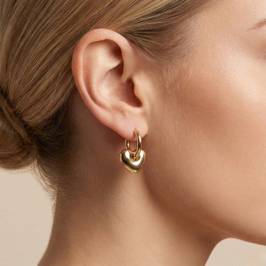 Amour Puffed Heart Earrings