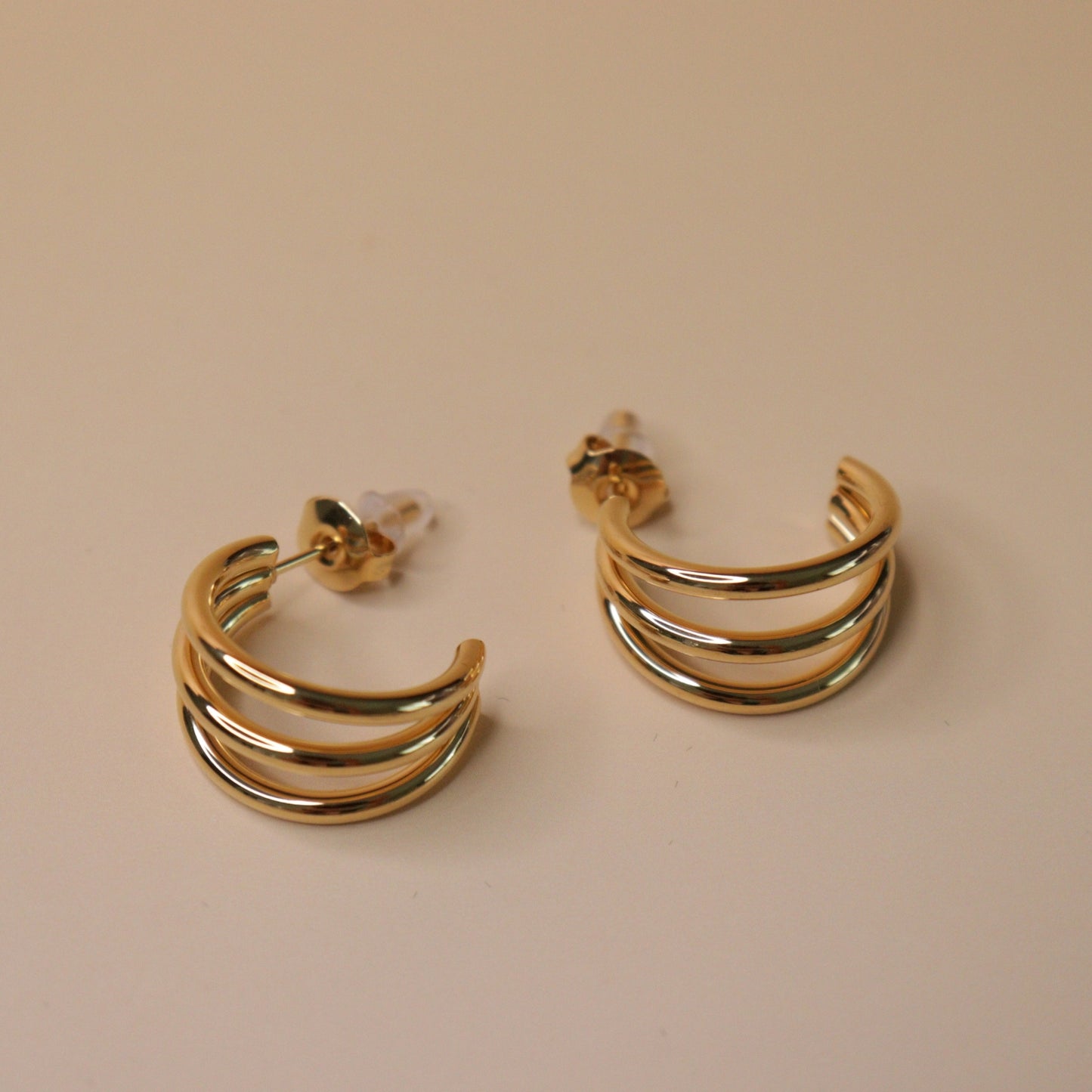 Luxe Curve Triple Earrings