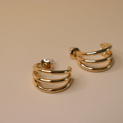 Luxe Curve Triple Earrings