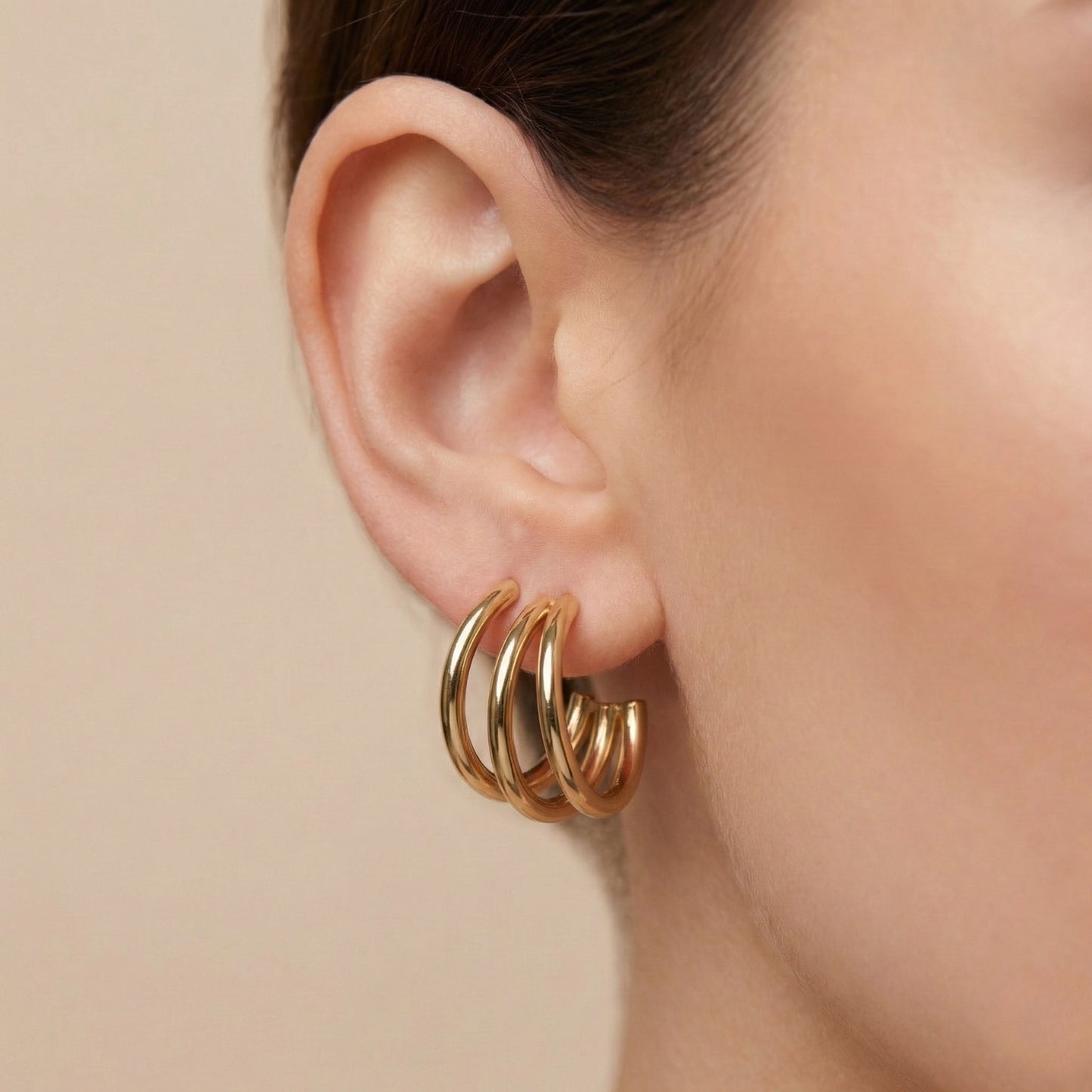 Luxe Curve Triple Earrings