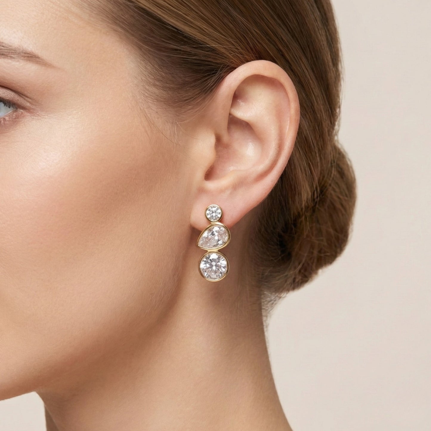 Trinity Sparkle Drop Earrings