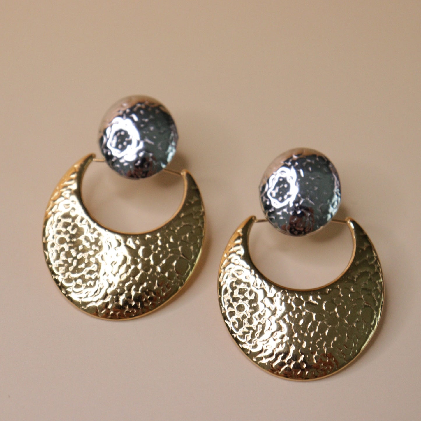 Golden Crescent Duo Earrings