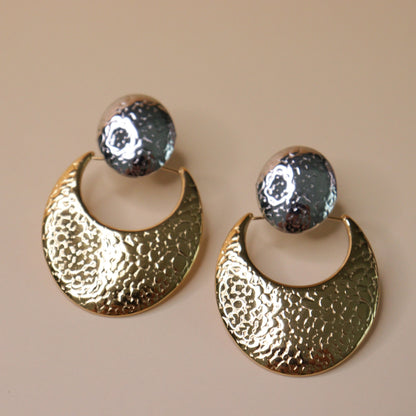 Golden Crescent Duo Earrings