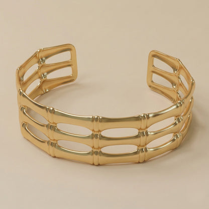 Golden Bamboo Cuff Bracelet