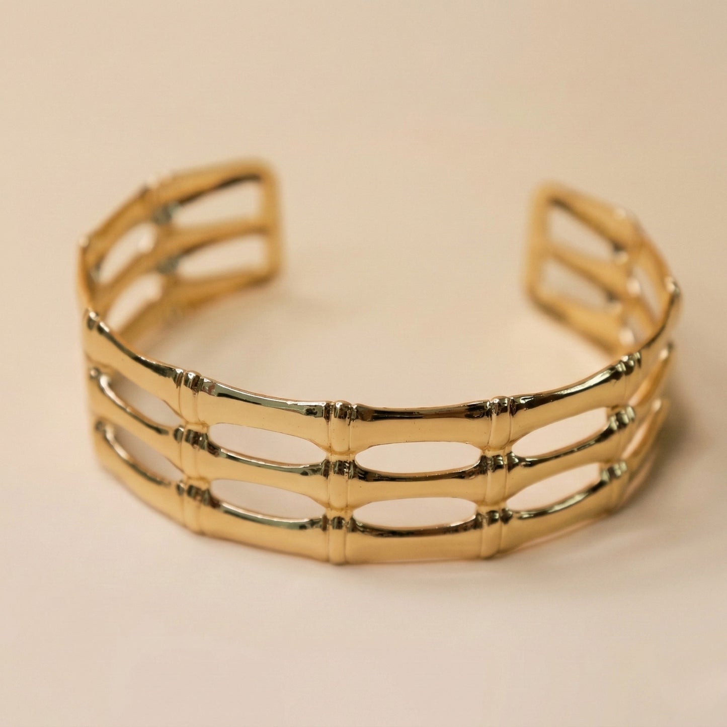 Golden Bamboo Cuff Bracelet