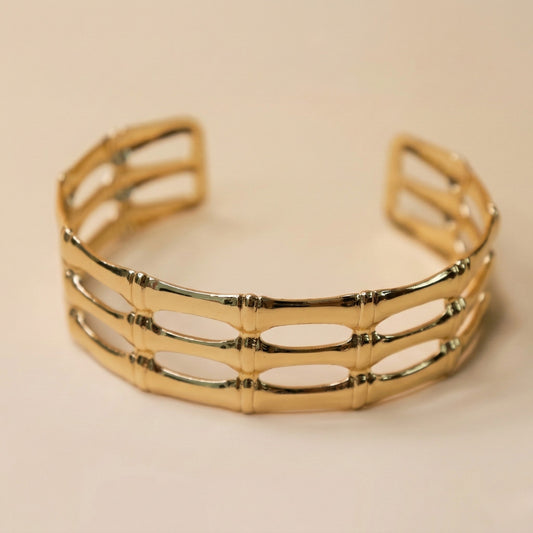 Golden Bamboo Cuff Bracelet