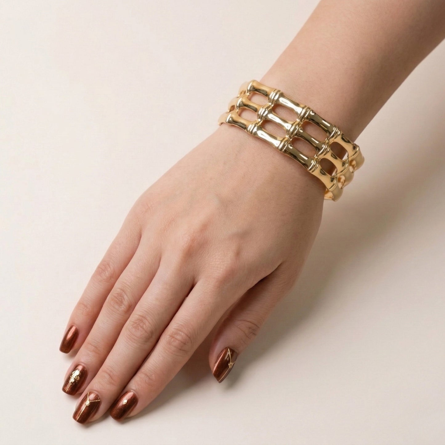 Golden Bamboo Cuff Bracelet