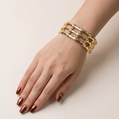 Golden Bamboo Cuff Bracelet