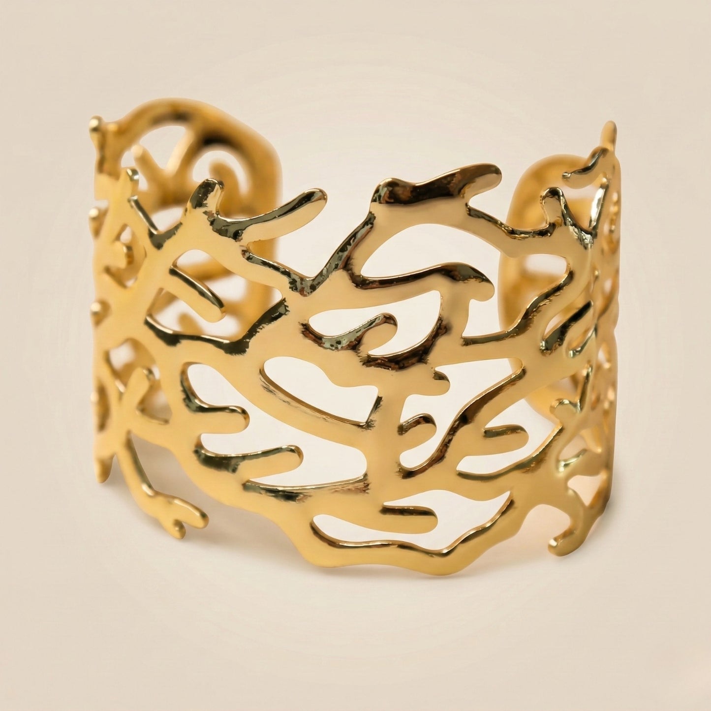 Golden Coral Cuff Bracelet