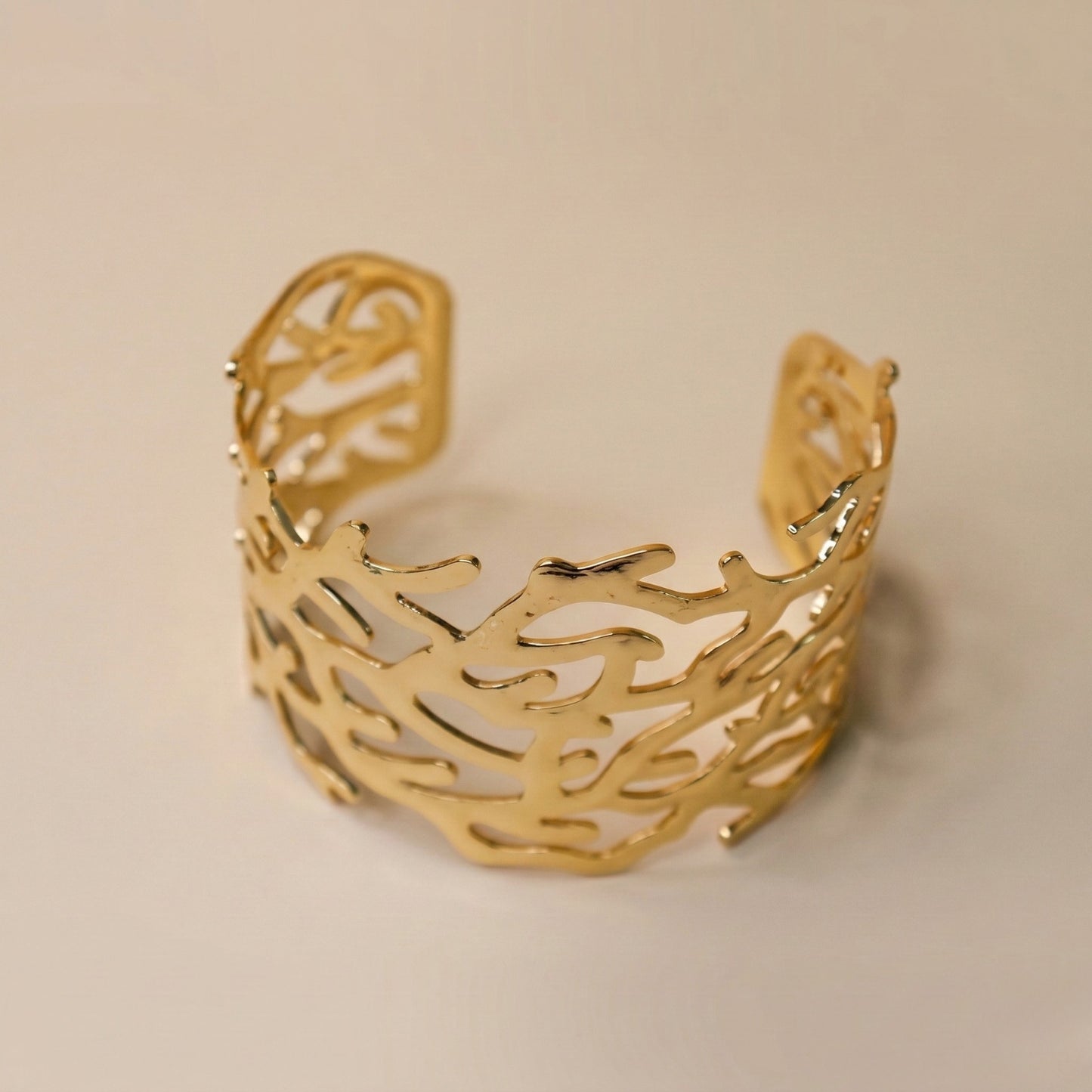 Golden Coral Cuff Bracelet