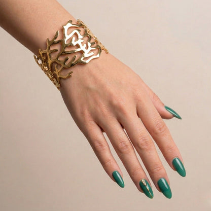 Golden Coral Cuff Bracelet