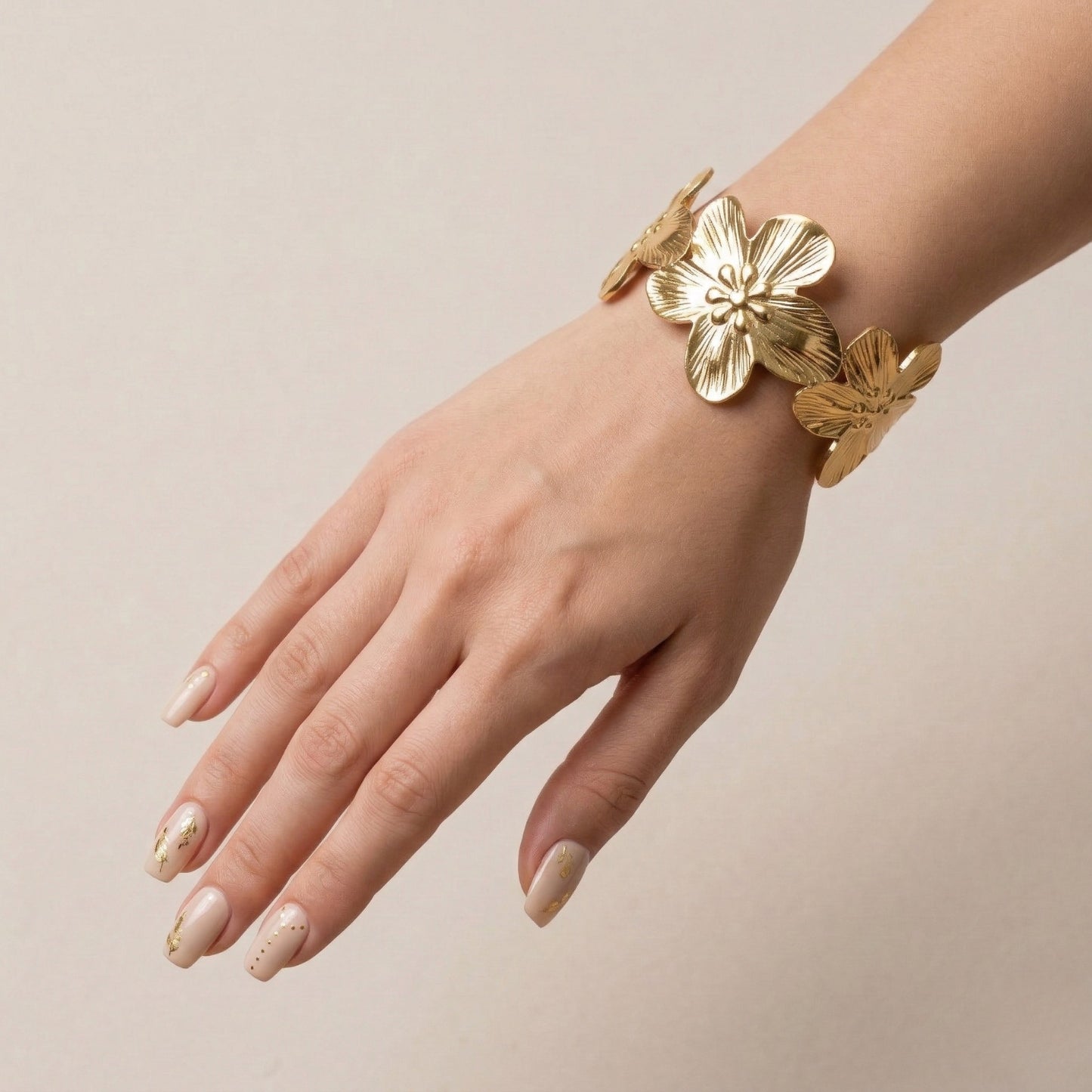 Sunlit Petals Cuff Bracelet