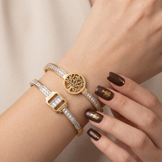 Gold Horizon Bracelet Stack