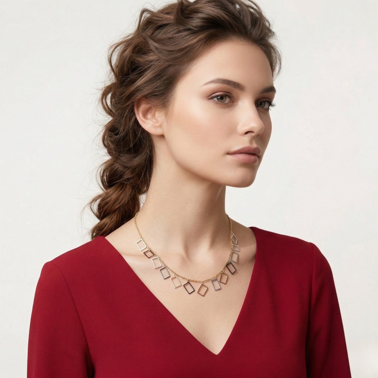 Modern Geometry Charm Necklace