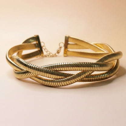 Golden Serpentine Twist Neck Chain