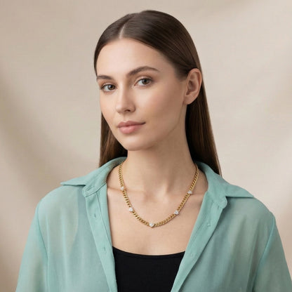 Golden Heart Link Neck Chain