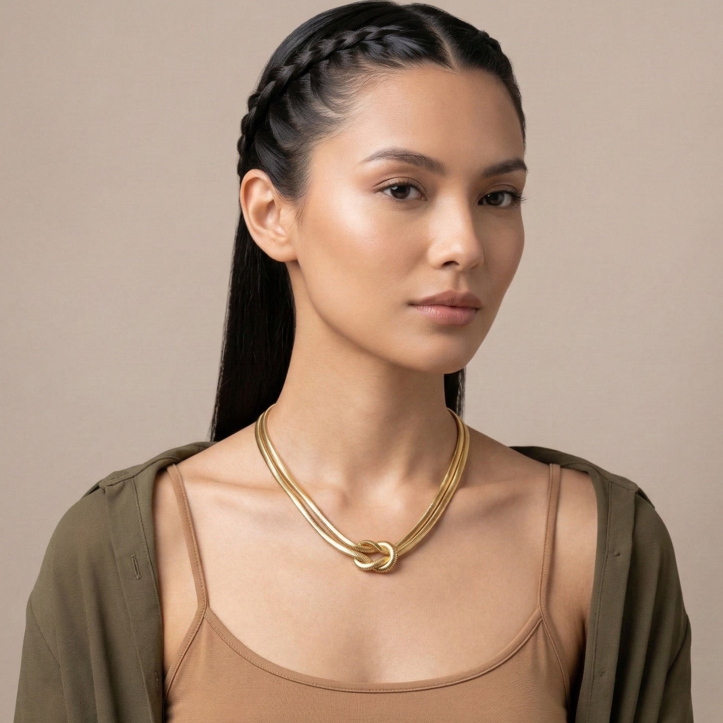 Golden Unity Knot Neck Chain